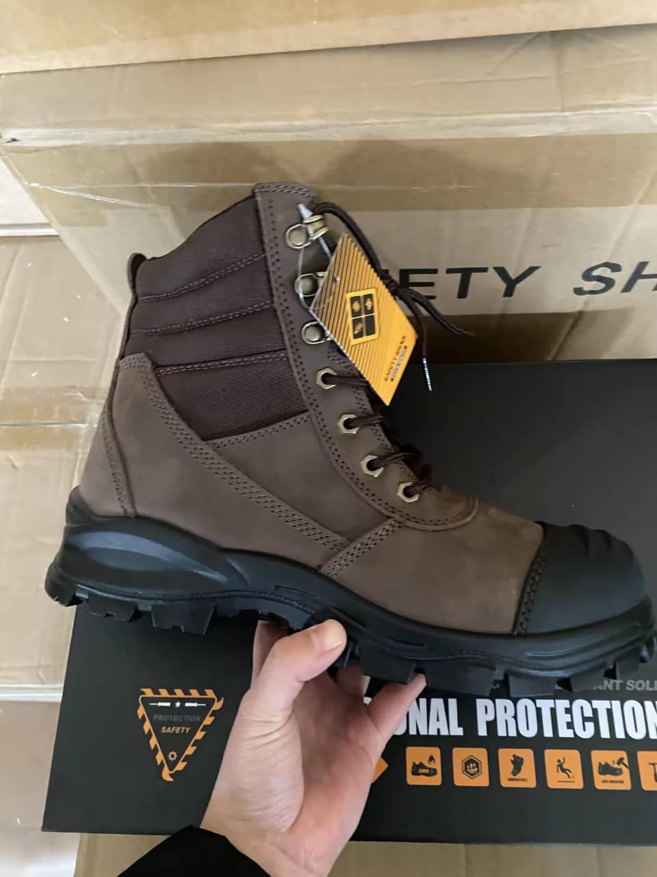 Chaussures de sécurité montantes marron